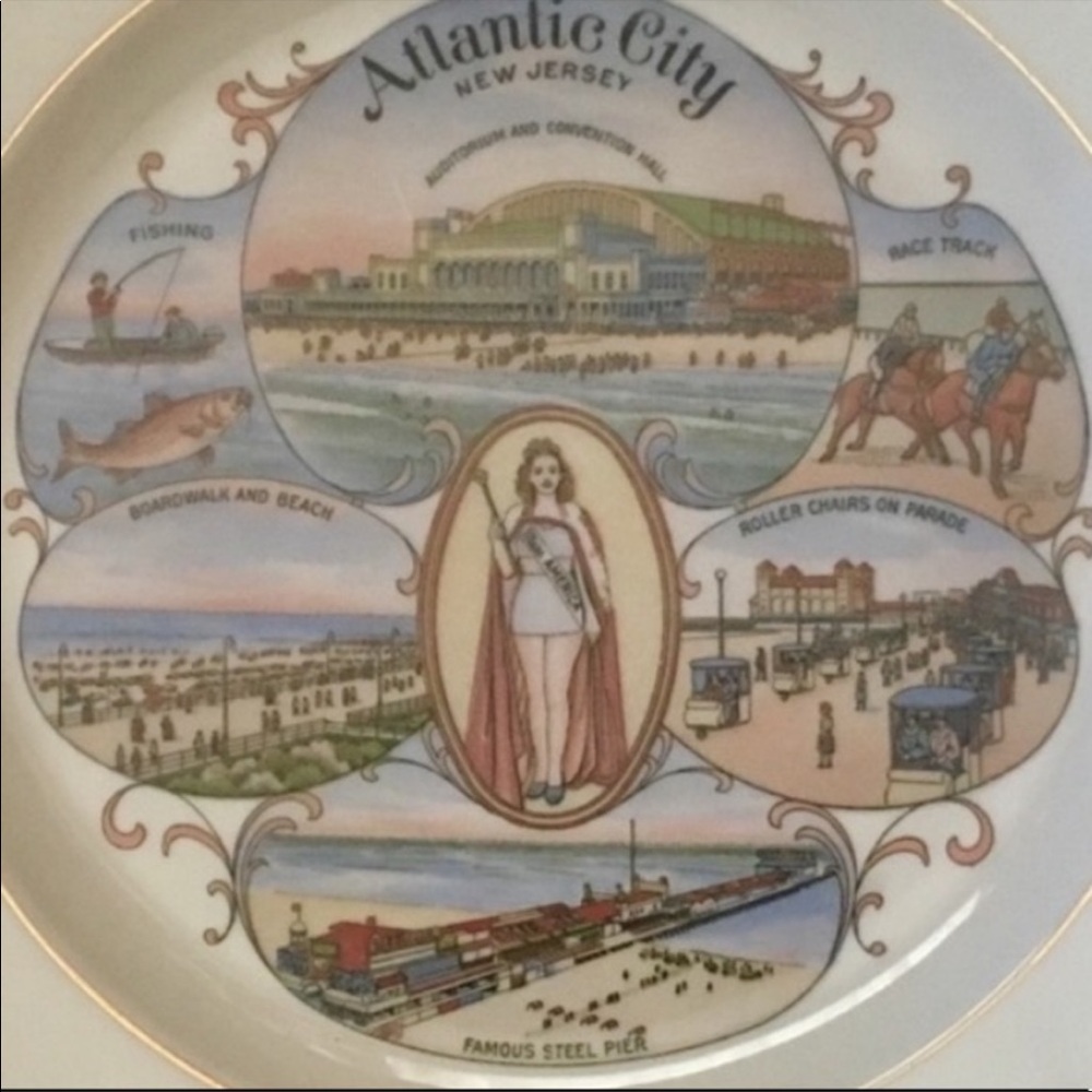 ATLANTIC CITY VTG Collector Plate 1918 ATLAS